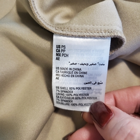 Alfani Beige Belted Wrap Long sleeve Surplice Neckline Wrap Dress Size SP - Picture 9 of 12